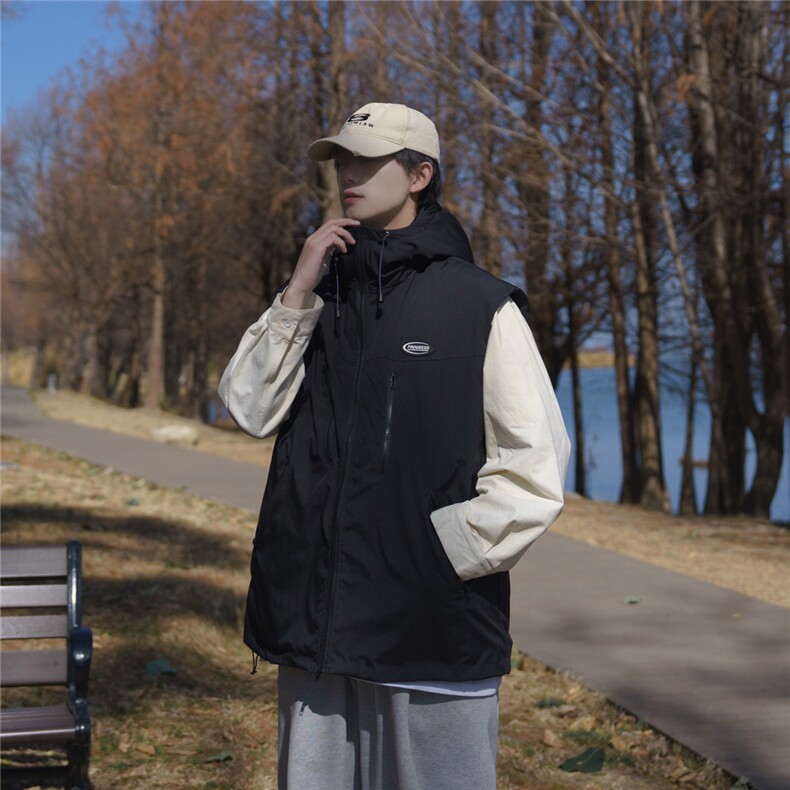特P60秋冬动款棉衣冲锋衣连帽马甲男拉链外套加厚夹克MJM271,男装夹克,电商B370
