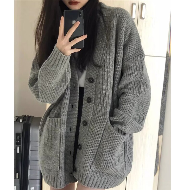 开衫针织灰色毛衣外套新款美式春秋季宽松高级感百搭MY805-P49,男装针织衫/毛衣,星座208-5