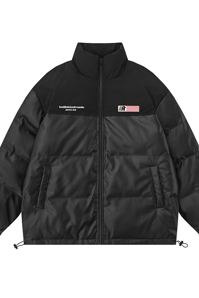 白底23新款冬季时尚百搭立领加厚PU皮棉服外套MY6405P125控168,男装棉衣,电商A268-1