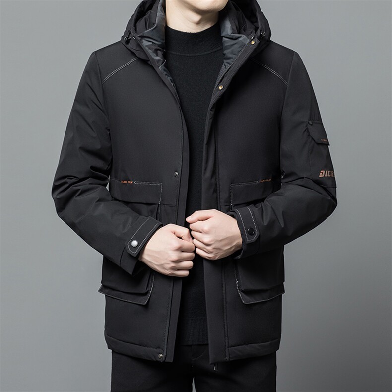 CAH1807钱塘2020-2中年男士冬加厚款百搭有帽商务休闲羽绒服P195,男装羽绒服,钱塘207-2