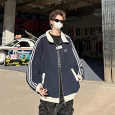 2025春季新款美式户外运动夹克外套条纹棒球服潮现货W8526-P48，男装夹克，星座512-4