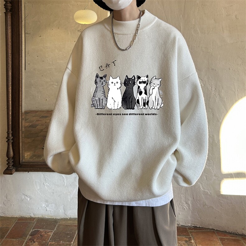 控68半高领毛衣男士大码针织衫男毛线衣男M18100-P45加绒款-P65,男装针织衫/毛衣,电商A040