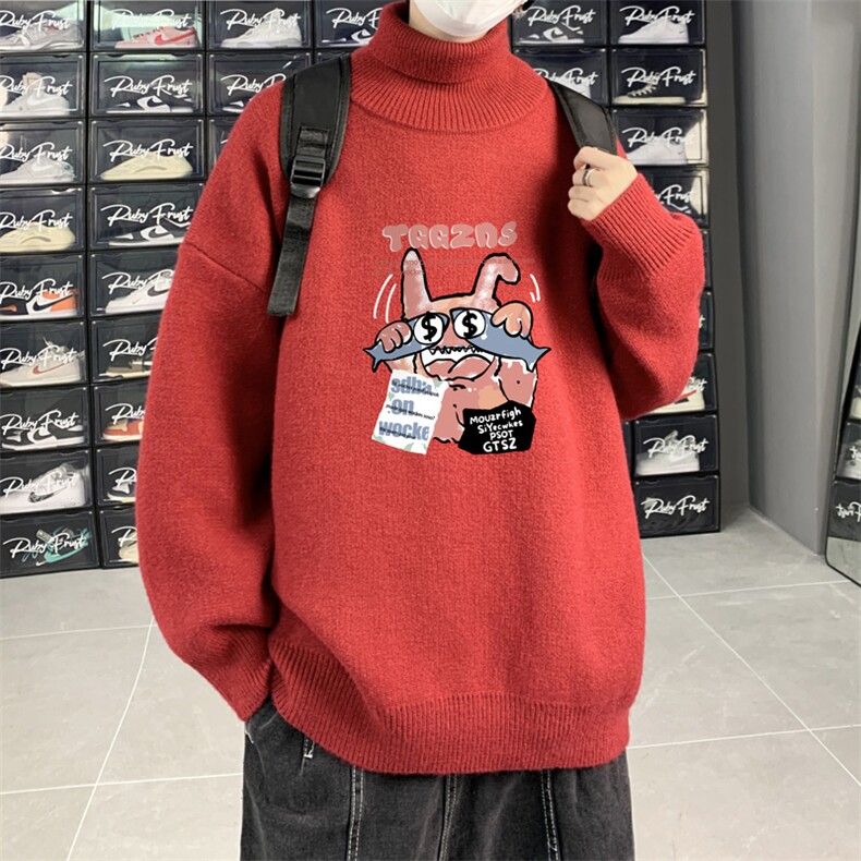 高质量！秋冬季高领毛衣加绒加厚翻领针织衫男毛衣FL534-特P38,男装针织衫/毛衣,电商B371