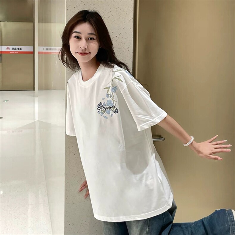 万针全刺绣解构设计260克重磅双纱纯棉高品质美式高街短袖T恤特35图片