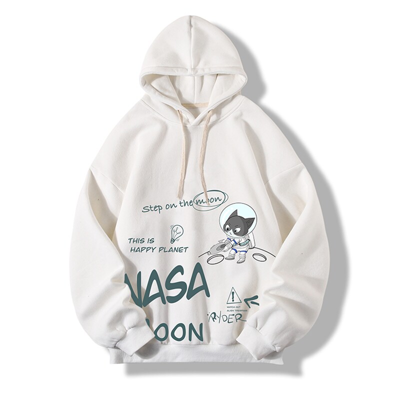 WY2187-P35加绒款-P40NASA纯棉连帽卫衣男大码运动帽衫宽松薄,男装卫衣,电商A040