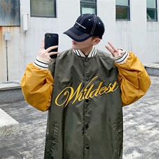 美式街头撞色刺绣棒球服宽松男女复古休闲外套mj368-p95，男装夹克，电商B288