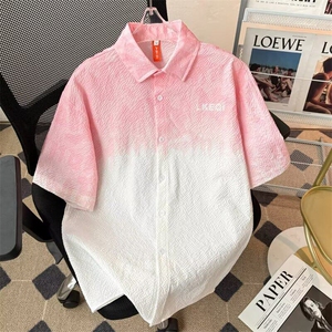 短袖衬衫男孩夏季冰感薄款五分中袖衬衣渐变学生半袖男CY1205-P37图片