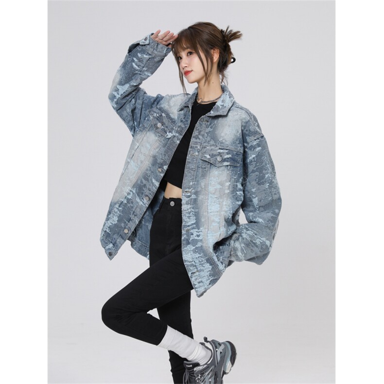 美式复古设计感情侣工装夹克牛仔衣外套221-1-JK2311-P95控138图片