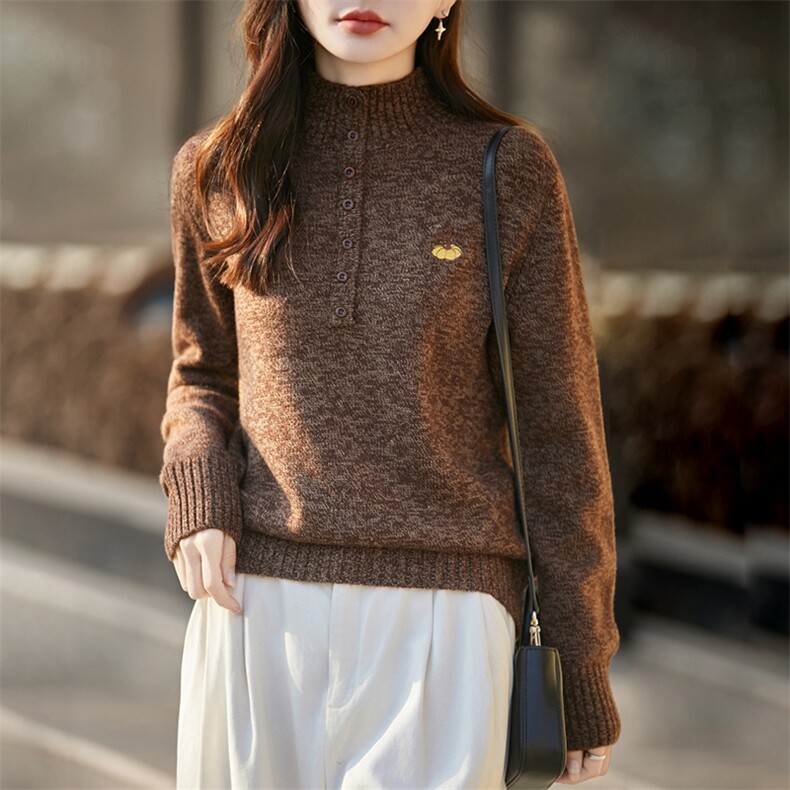 2026年秋季通勤套头时尚百搭休闲女，女装针织衫/毛衣，暖圣羊羊绒