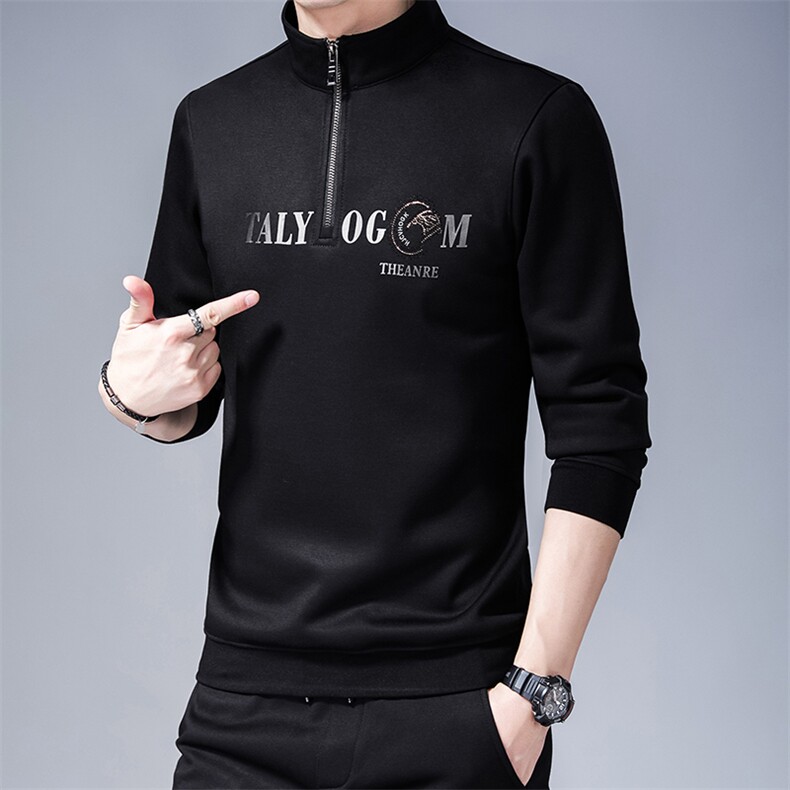 SA8366钱塘2020-2冬季厚款时尚休闲新款半高领中青年男士卫衣P72,男装卫衣,钱塘207-2