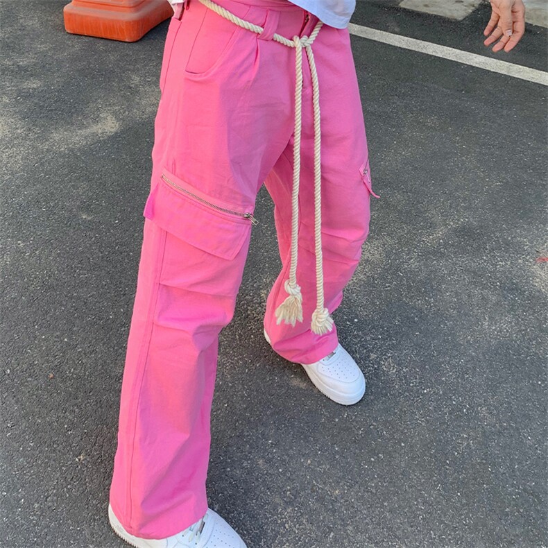 拉绳学生美式高街复古夏季新款宽松阔腿休闲裤长裤裤子男,男装休闲裤,星座716-3