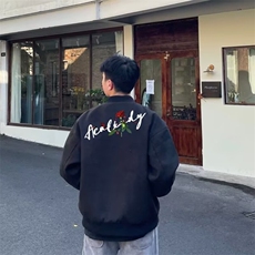 美式高街网红夹克男女樱花手绘印花宽松百搭春夏季情侣棒球服外套，男装夹克，星座506A