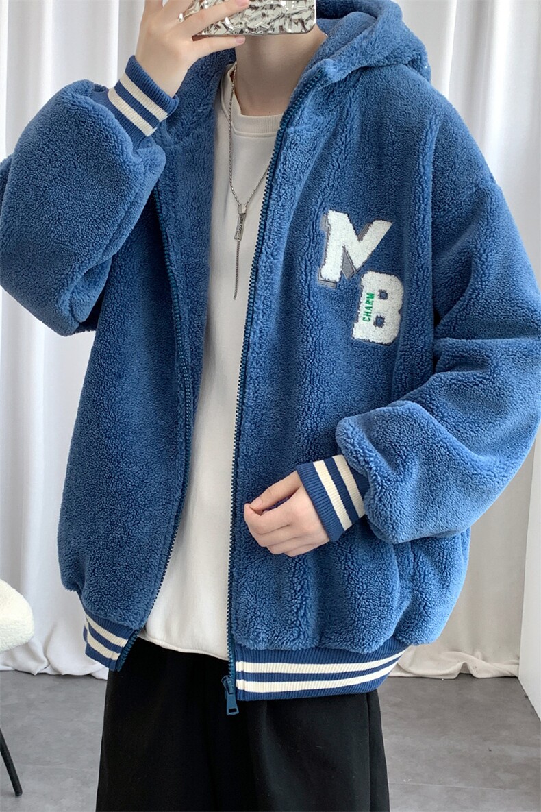 冬装青少年加绒加厚棉衣保暖刺绣羊羔绒外套男士917-P110控价158,男装棉衣,电商A441-1