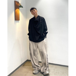 重磅运动阔腿卫裤男脏脏裤潮休闲裤字母印花 KB345图片