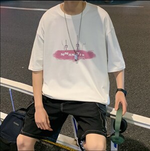 Equality港风潮牌JEW4ROOM韩版潮涂鸦印花短袖男oversize小众衣服图片
