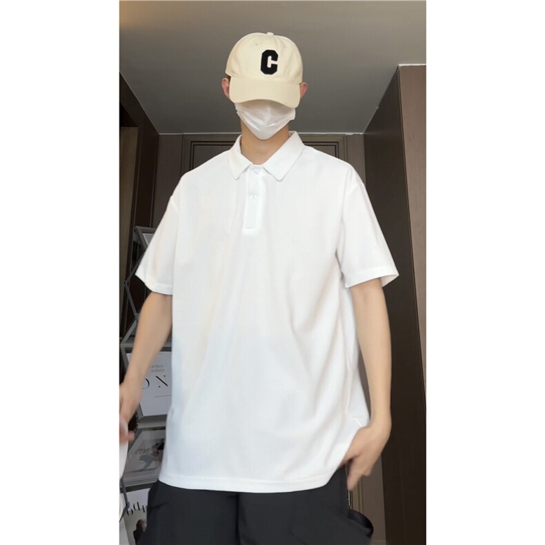 PL9001-P20-控39-大量现货POLO衫男短袖T恤潮牌纯色翻领透气网眼图片