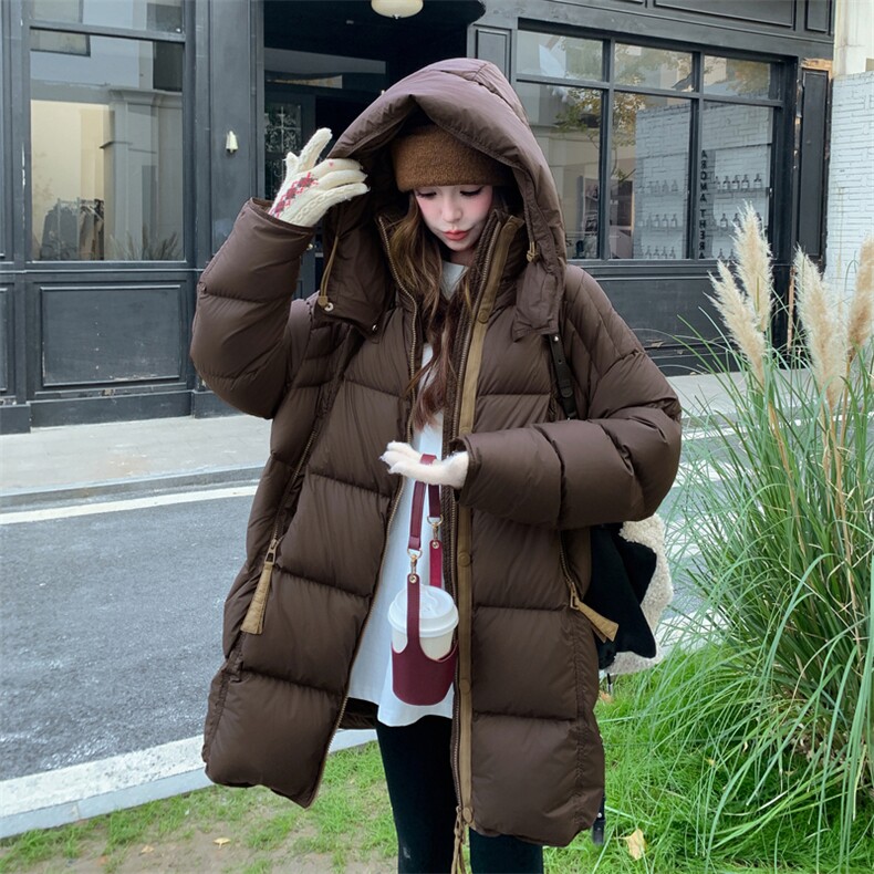 简约风女装女士精品羽绒服2026年冬季有帽不可拆90白,女装羽绒服,2C011