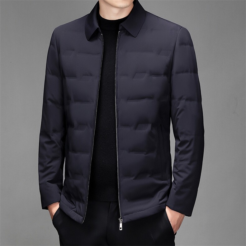 CKE1607钱塘2020-2中年男士商务休闲简约百搭翻领纯色羽绒服P285,男装羽绒服,钱塘207-2