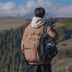 新疆山系时尚字母印花假两件连帽棉服A247-MY472特批115控168，男装棉衣，电商A247