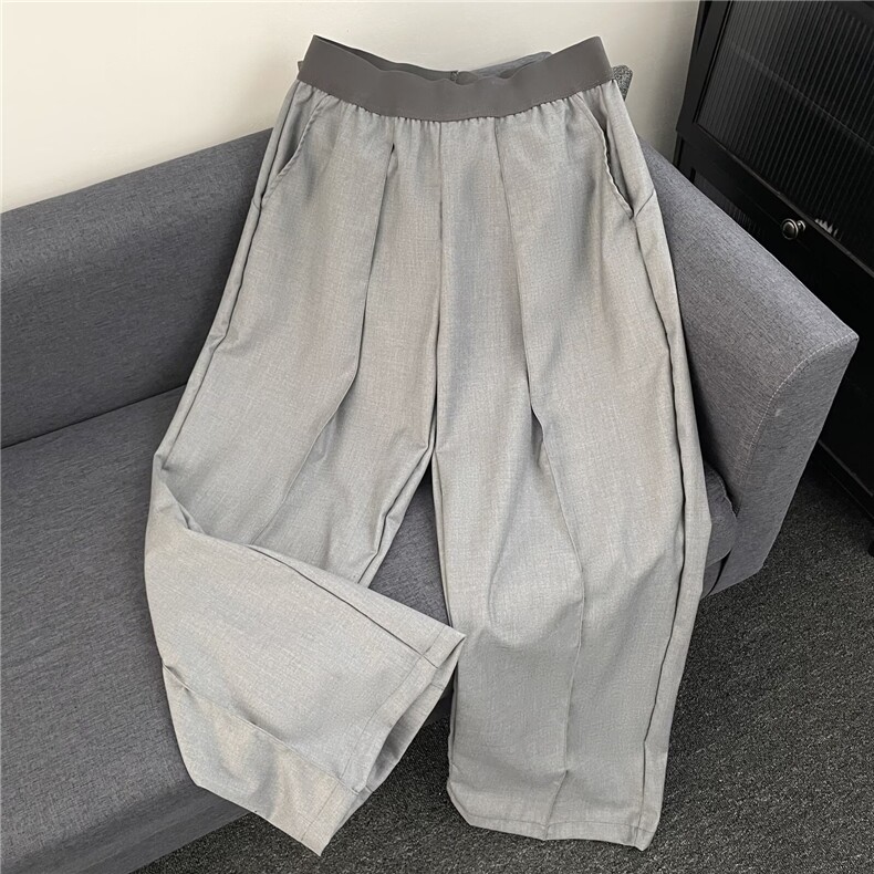 得物品质秋款男西裤褶皱宽松直筒休闲长裤h41P53,男装西裤,星座1013-1