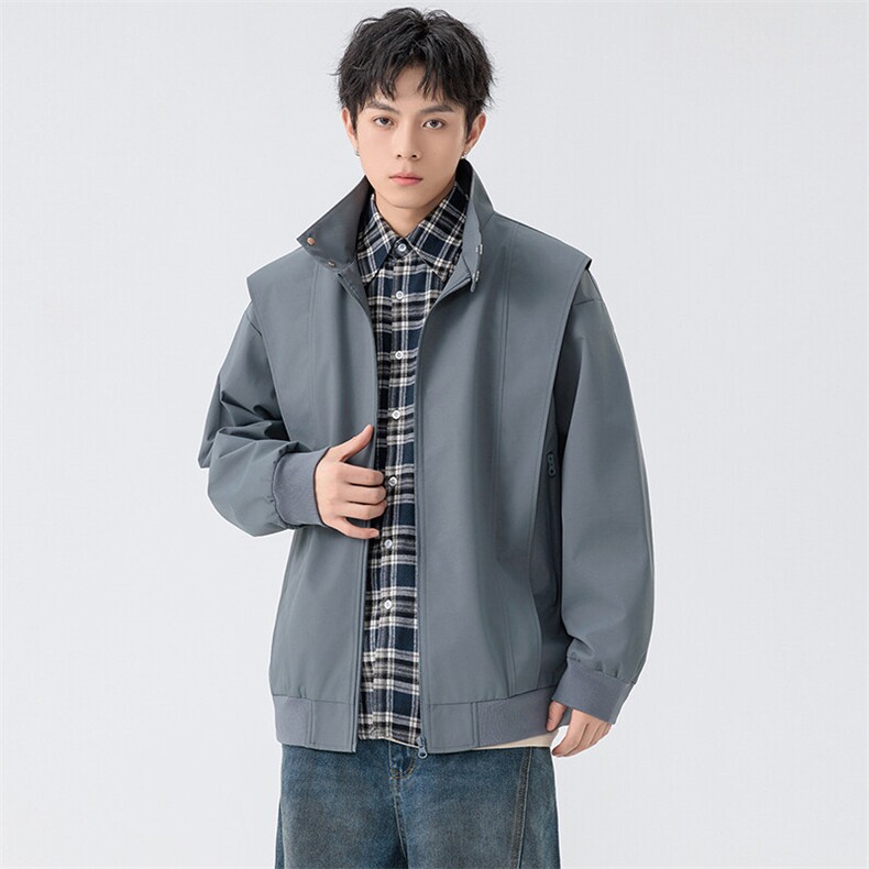 新款硬汉风户外夹克男立领纯色上衣冲锋衣外套A157B-JK7868-P70,男装夹克,电商A157B