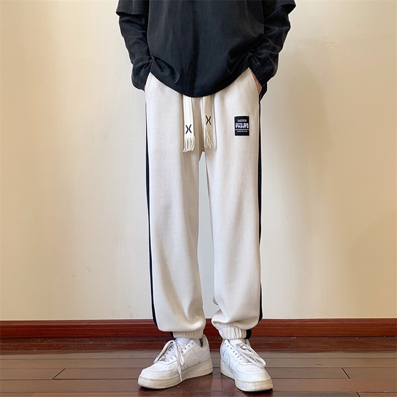 欧棉绒裤子大码高级感宽松直筒休闲裤K810*P39加绒45控68,男装休闲裤,星座227-2