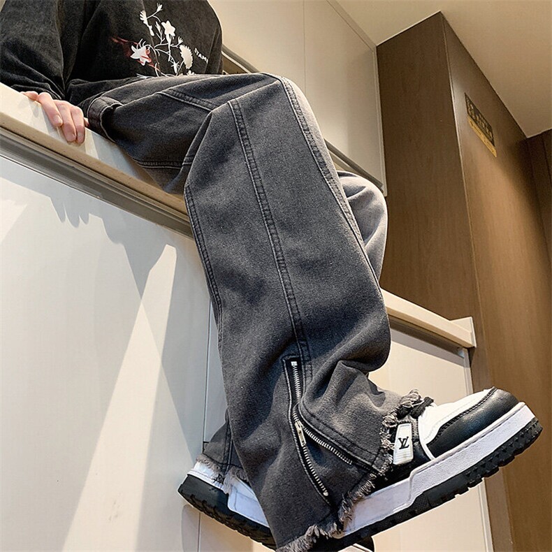 K116/P60秋装牛仔裤男潮水洗高街宽松大码百搭休闲裤子,男装休闲裤,电商基地A050