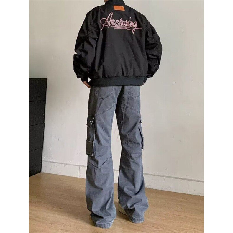 长袖美式街头魔术设计感飞行服夹克男女款春秋季潮牌宽松外套ins,男装夹克,星座506A