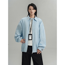 美式cleanfit蓝色竖条纹夹克外套男2026春季25XJ55273特批35，男装夹克，电商A042