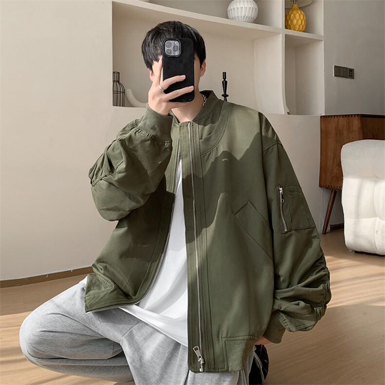 2025秋季新款美式高街飞行夹克男士潮流棒球服外套 D368 P118图片