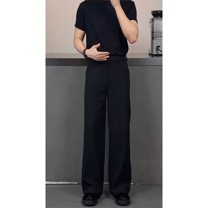2025春夏新款垂感冰丝微喇休闲裤男显高显瘦百搭西装裤K313-P40,男装休闲裤,星座1004-3