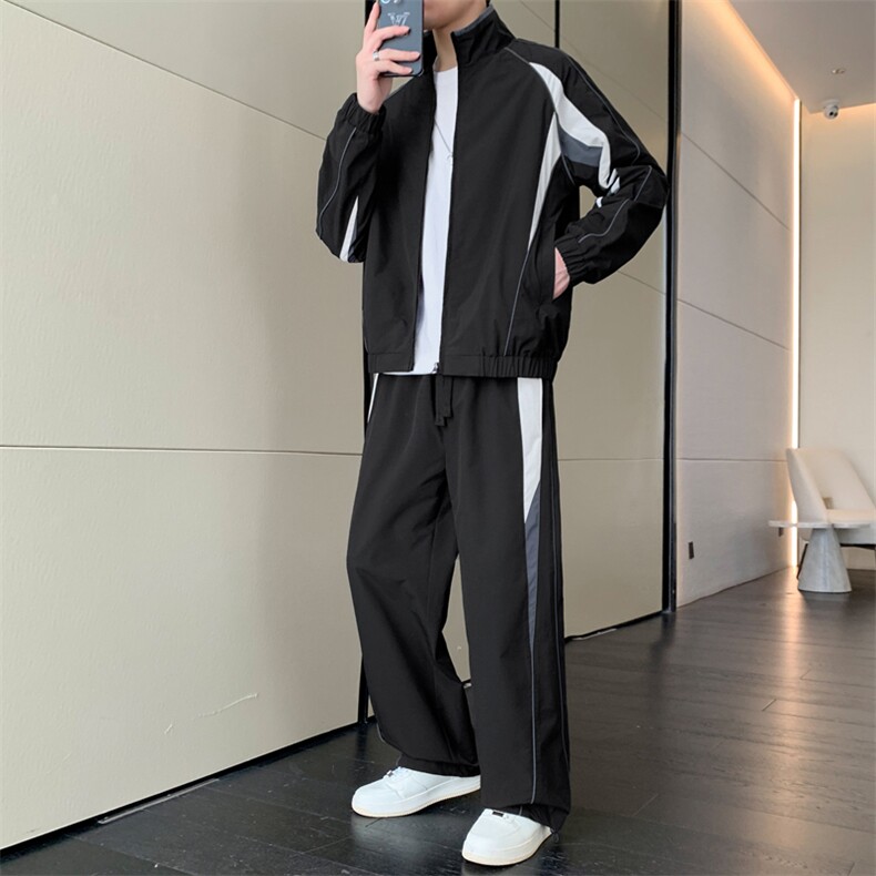 春秋季冲锋外套男款夹克男装中学生潮流拼接套装TZ0572-P118,男装休闲套装,星座308B-2