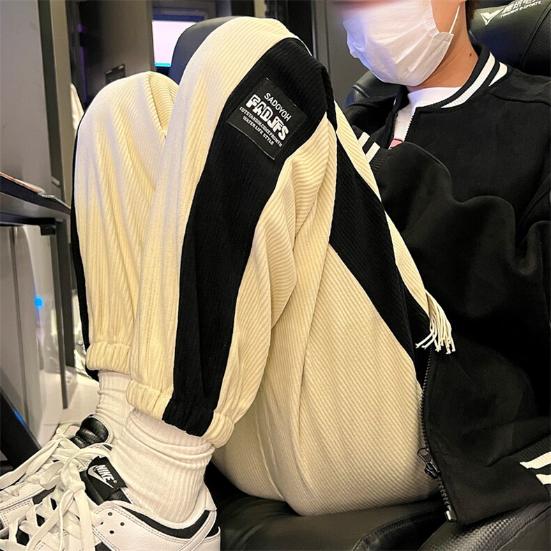 2024冬季重磅棉绒加绒加厚休闲男束脚裤313A-1-NK72-P65控78,男装休闲裤,星座808A-1
