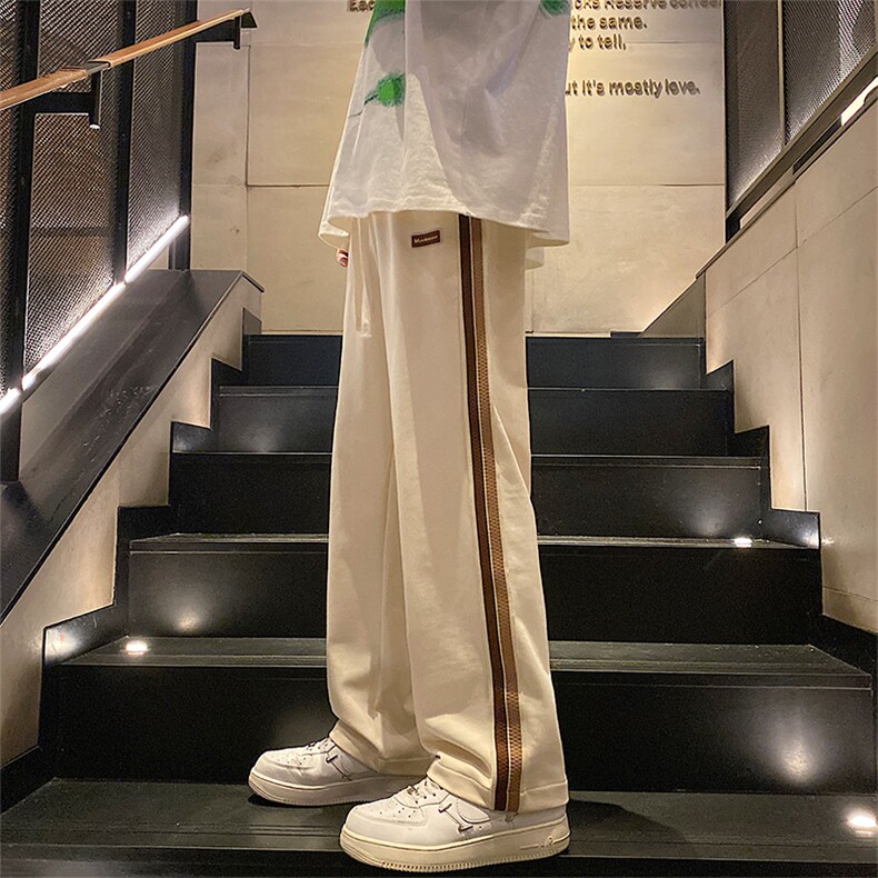 秋季新款裤子男美式高街阔腿运动长裤宽松直筒休闲裤K0305-P43,男装休闲裤,星座308B-2