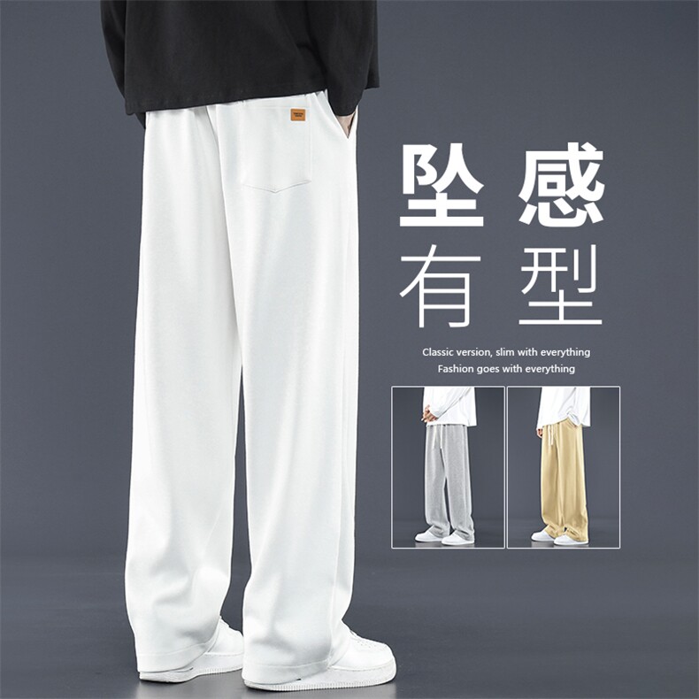 薄款透气抽绳运动裤垂感宽松百搭阔腿直筒裤WK86-1特批-28图片