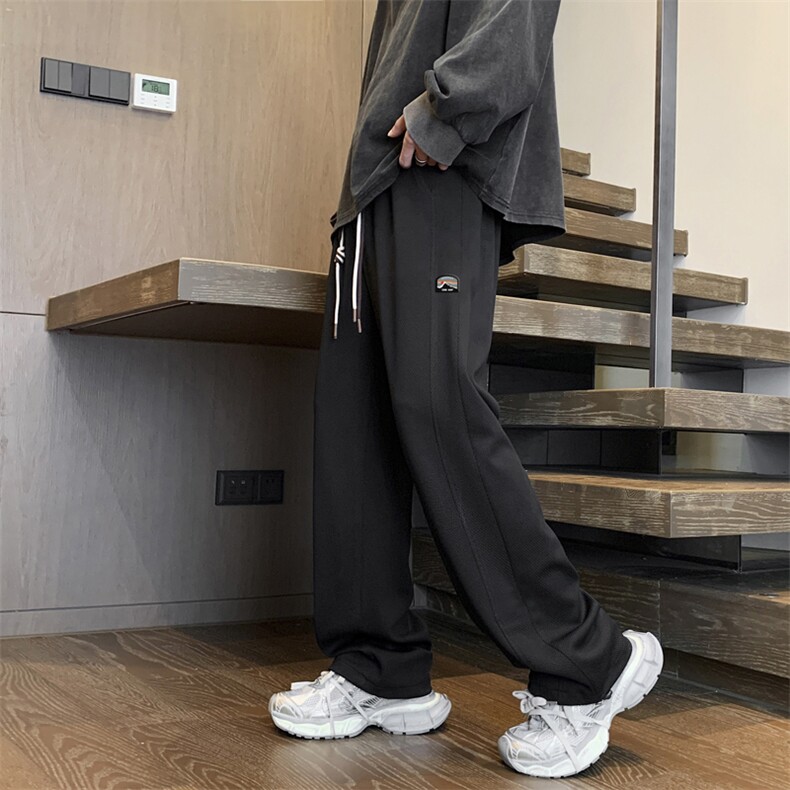华夫格休闲裤显高显瘦舒适垂感抗皱拖地裤K935-特批32,男装休闲裤,星座718-1