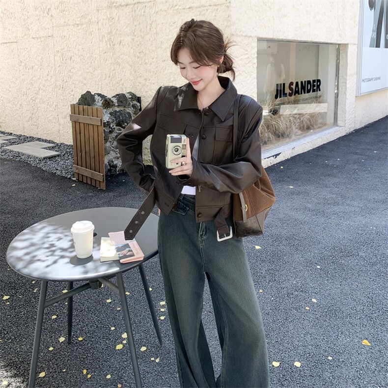 新款皮衣外套2C0959098P155K238,女装短外套,2C095