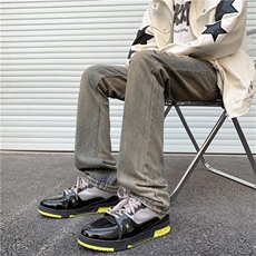美式高街牛仔裤男韩版潮破洞个性2024秋冬新款ins长裤RK1105-P43，男装牛仔裤，星座412-2
