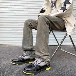 美式高街牛仔裤男韩版潮破洞个性2024秋冬新款ins长裤RK1105-P43图片