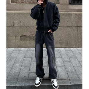 图不拿货渐变牛仔裤男秋冬微喇叭cleanfit裤子-KZA29-P55图片