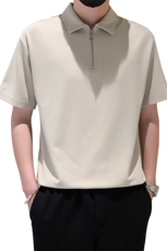23翻领拉链男士T恤B226-8012-p4895%涤纶5%氨纶，男装T恤，电商A210