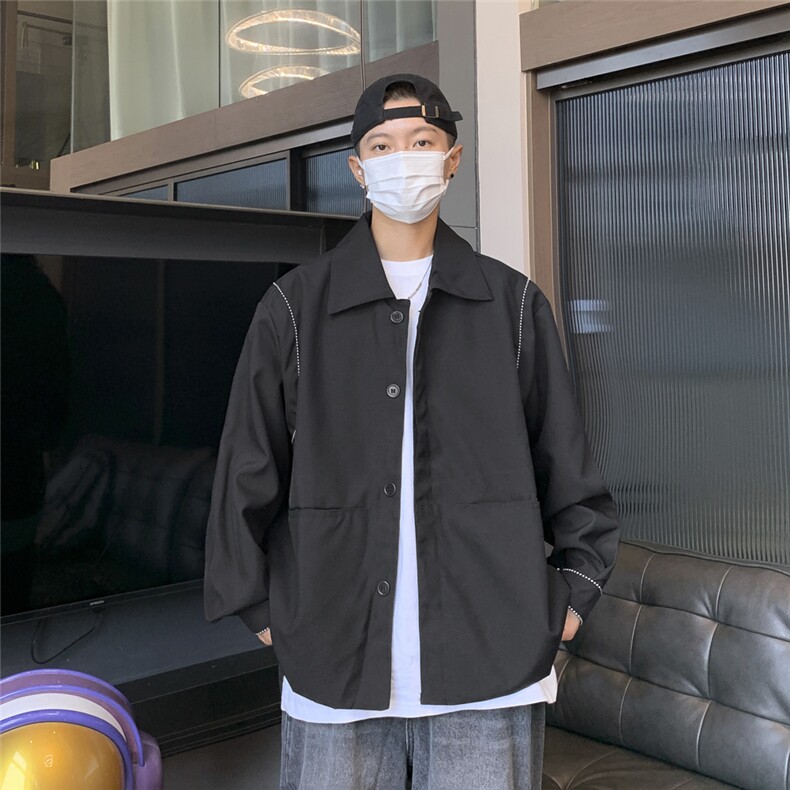 夹克男士韩版潮流高街帅气宽松百搭2024秋冬新款ins外套W6160-P55,男装夹克,星座412-3