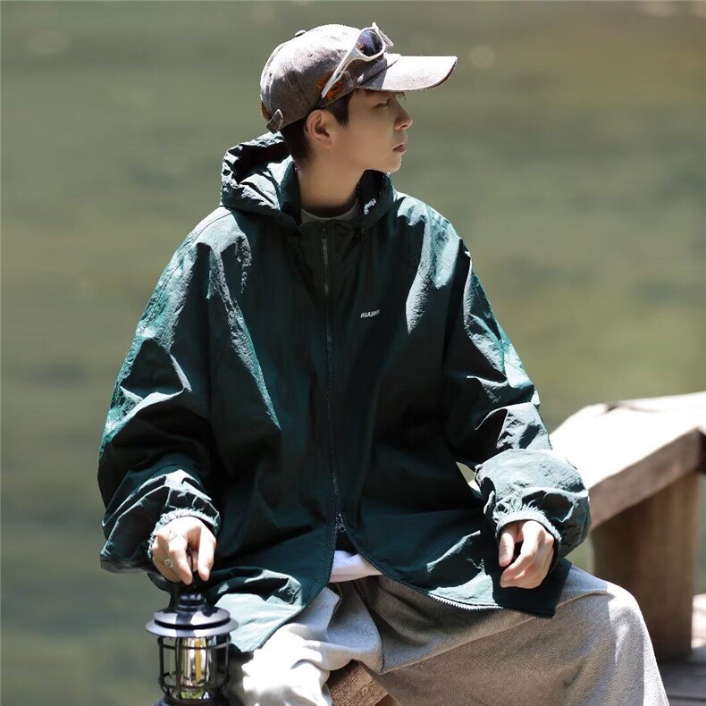 真抽绳冰丝防晒衣夏季潮牌宽松潮流男生上衣TT004-P45,男装防晒衣,星座911-3