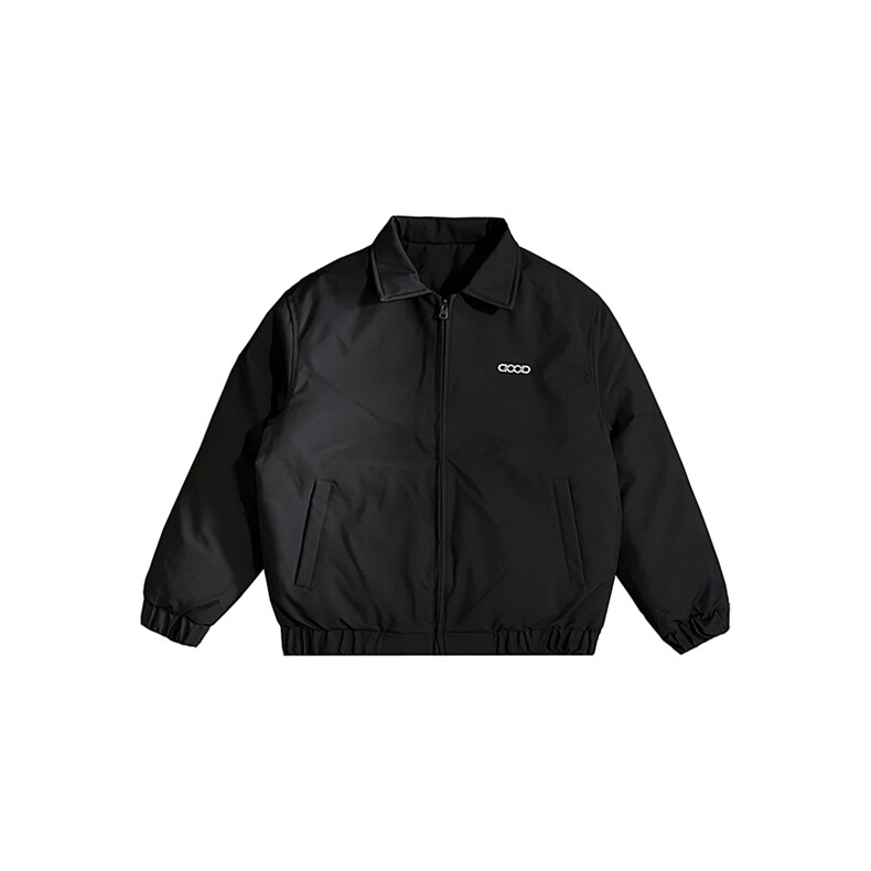 B42/P128控168冬季行政棉服男士翻领简约金属装饰棉衣外套黑首1,男装棉衣,星座305B