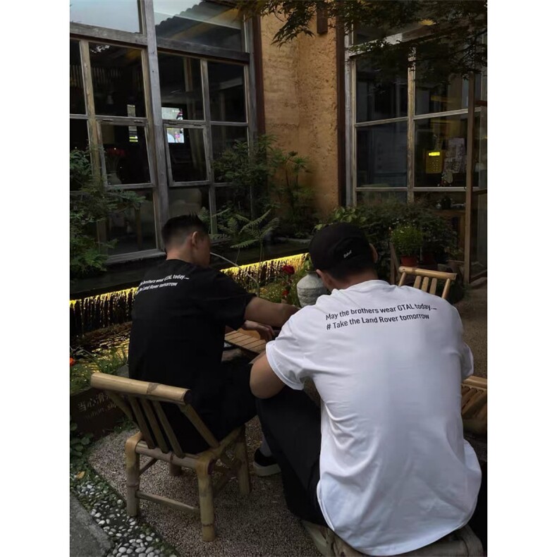 1506/QA15140/P32美式潮牌印花标语T恤夏季重磅纯棉印花圆领上衣图片