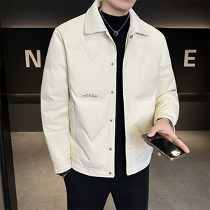 新款男士小翻领羽绒服夹克加厚防寒309B-3-81069-P140