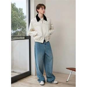 J50-P95 牛仔外套男女春秋款美式复古设计感宽松高级感图片