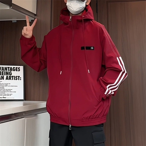 JK5009/P65春装新款连帽夹克男潮上衣感谢织带设计百搭外套图片