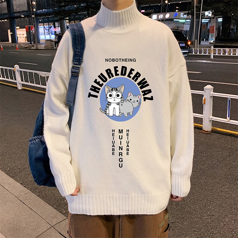 M18160-P45加绒款-P65半高领毛衣男士大码针织衫男毛线衣男,男装针织衫/毛衣,电商A040