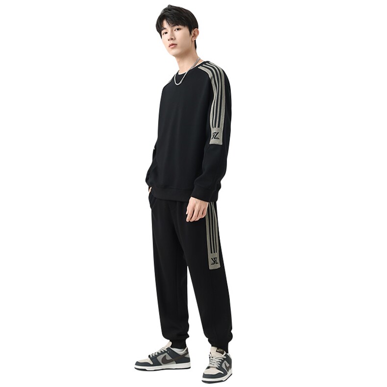 2XL-9XL超大码男士休闲运动圆领卫衣拼接套装男168,男装休闲套装,星座209